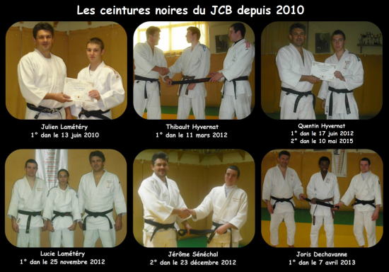 Les ceintures noires du JCB depuis 2010